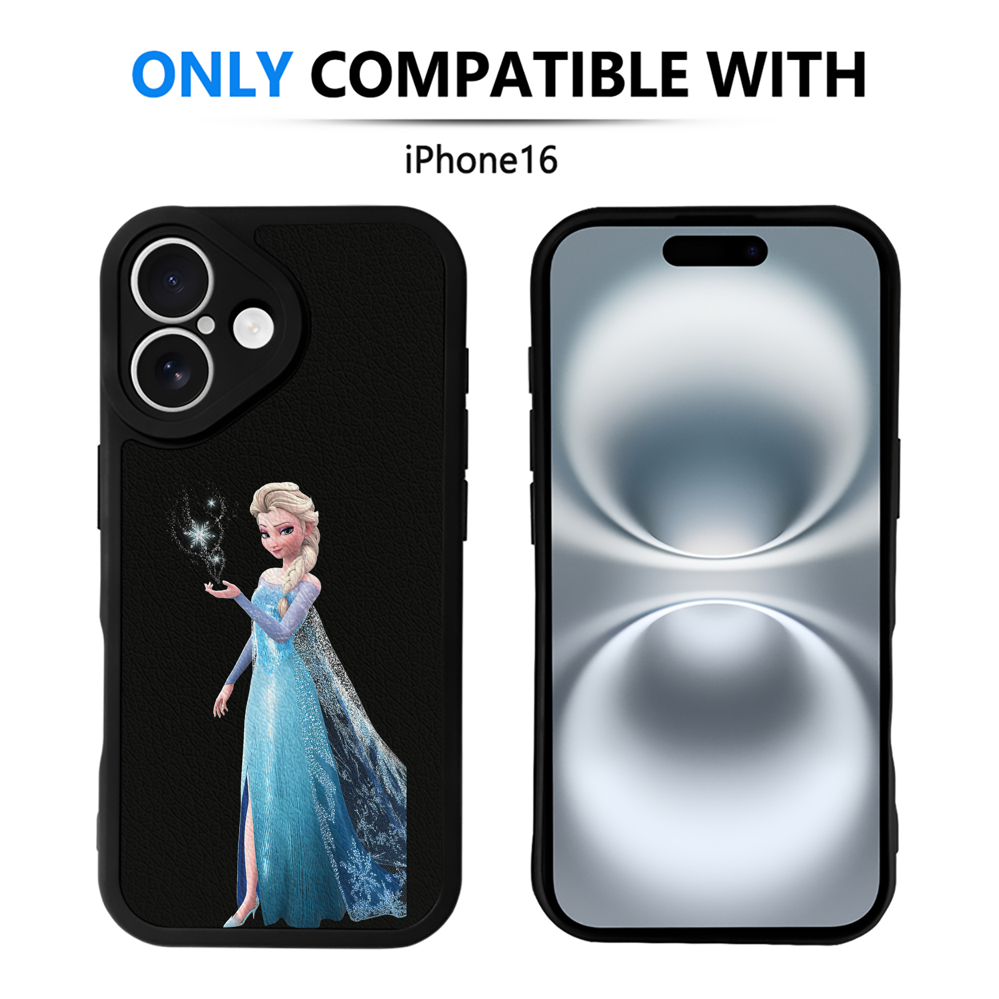 （画像用） アナと雪の女王 アンナ エルサ Frozen Anna Elsa 【iPhone 16シリーズ対応】シリコンスマホケース（レザー調） 材質：シリコン